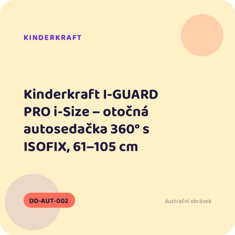 Kinderkraft I-GUARD PRO i-Size – otočná autosedačka 360° s ISOFIX, 61–105 cm