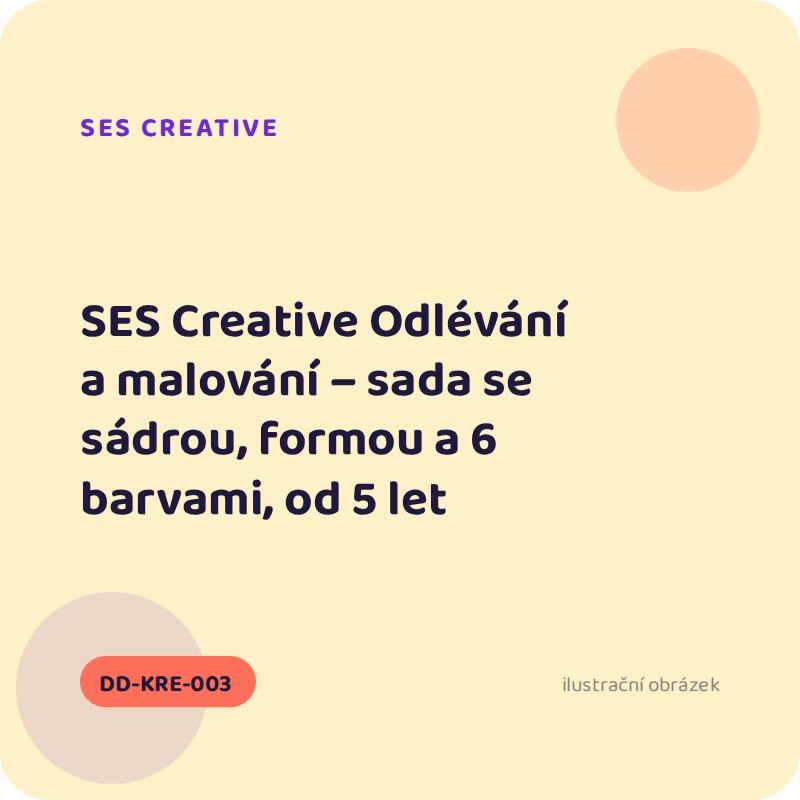 SES Creative Odlévání a malování – sada se sádrou, formou a 6 barvami, od 5 let