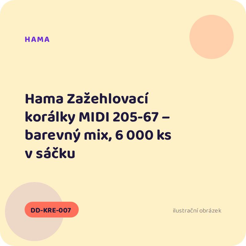 Hama Zažehlovací korálky MIDI 205-67 – barevný mix, 6 000 ks v sáčku