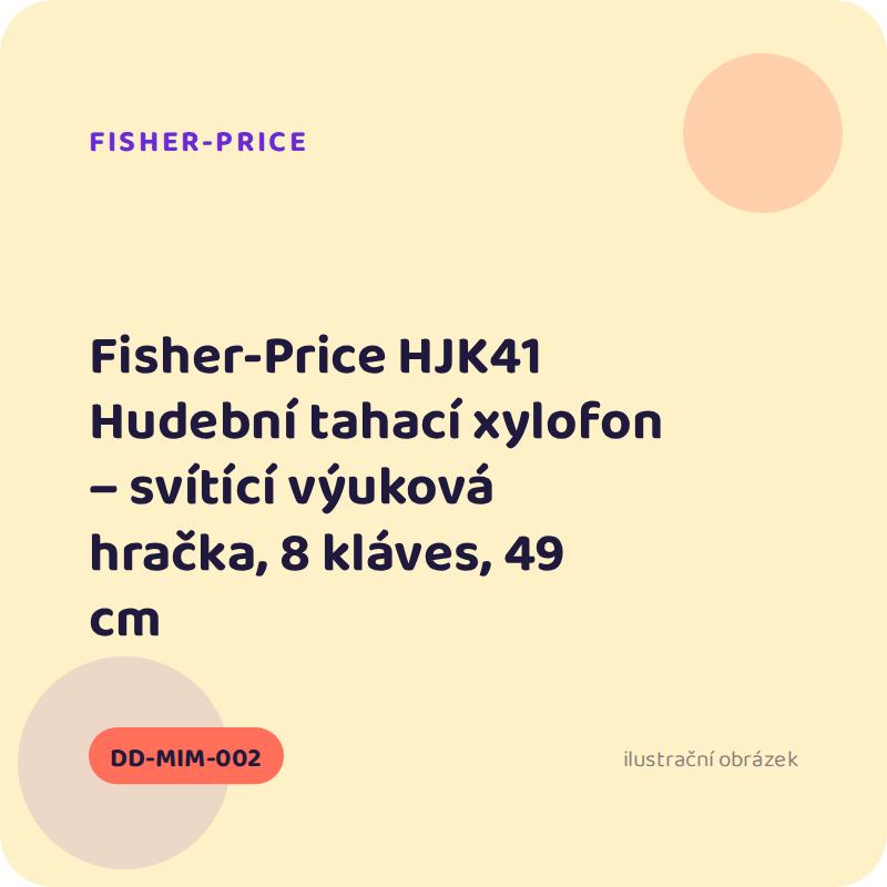 Fisher-Price HJK41 Hudební tahací xylofon – svítící výuková hračka, 8 kláves, 49 cm