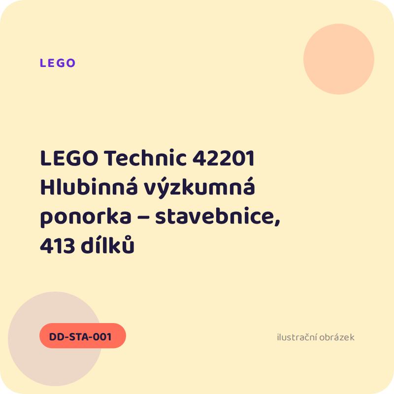 LEGO Technic 42201 Hlubinná výzkumná ponorka – stavebnice, 413 dílků