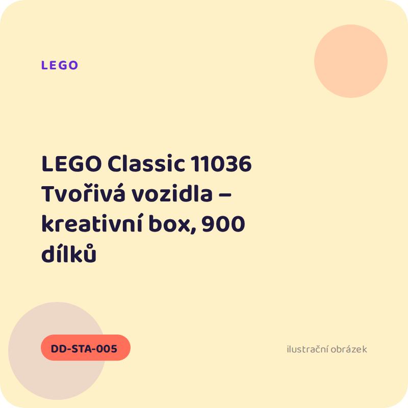 LEGO Classic 11036 Tvořivá vozidla – kreativní box, 900 dílků