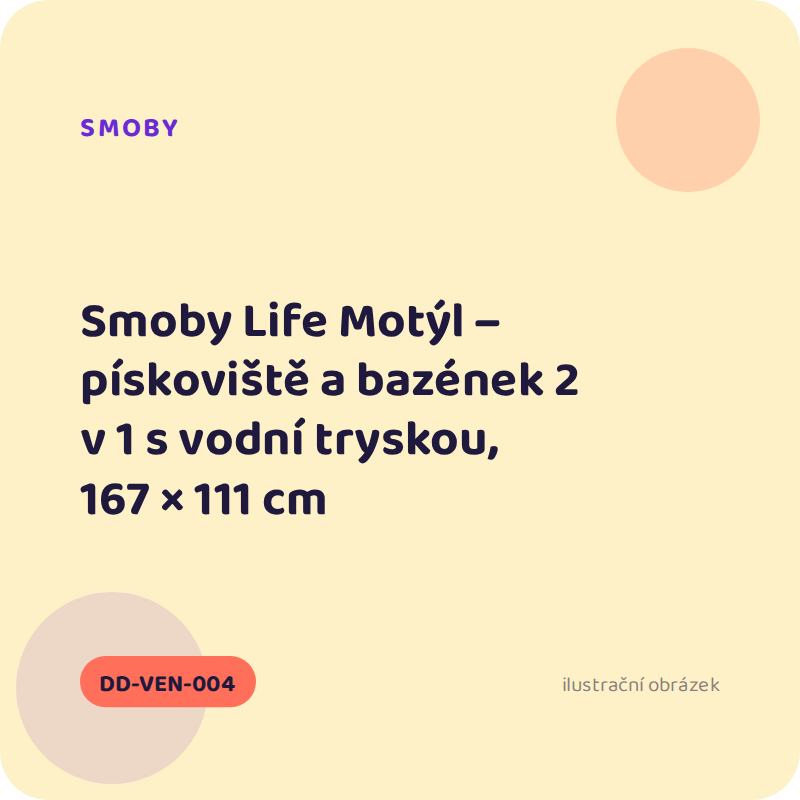 Smoby Life Motýl – pískoviště a bazének 2 v 1 s vodní tryskou, 167 × 111 cm