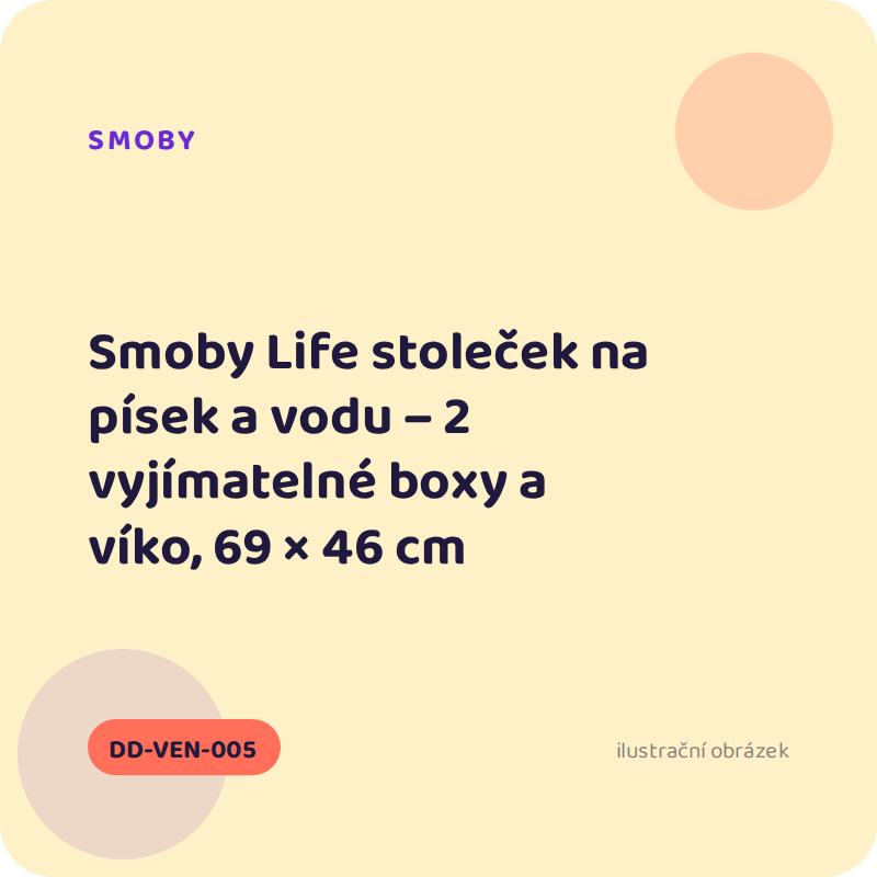 Smoby Life stoleček na písek a vodu – 2 vyjímatelné boxy a víko, 69 × 46 cm